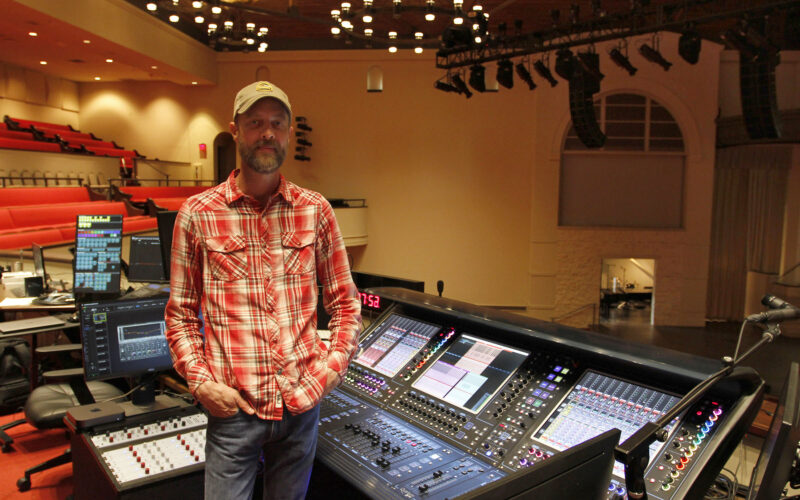 CCBC Technical Director Rob Wimberly at the church’s Quantum338 desk