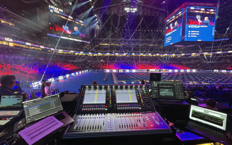 Dodd Technologies deployed a DiGiCo SD12-96 console at the recent US Olympic Swimming Team Trials held at Lucas Oil Stadium in Indianapolis